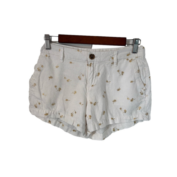 Old Navy Women's 0 Linen Blend Everyday Short Lightweight White Resort Beach - Picture 1 of 7